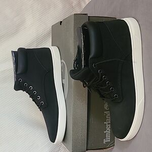 Mens 9, Timberland groveton fl chk black shoe with white sole